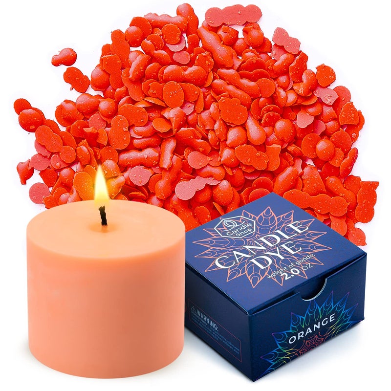 Candle Shop Orange Candle Dye 2oz for Soy Candle Making â€“ Highly Concentrated Candle Wax Dyes â€“ Candle Shop Premium Color Dye Chips for Soy Wax, Beeswax, Paraffin - Image 1